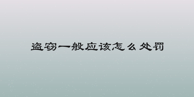 盗窃一般应该怎么处罚