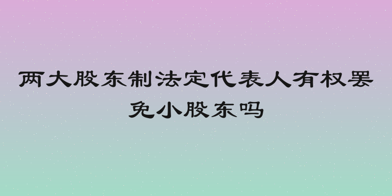 两大股东制法定代表人有权罢免小股东吗