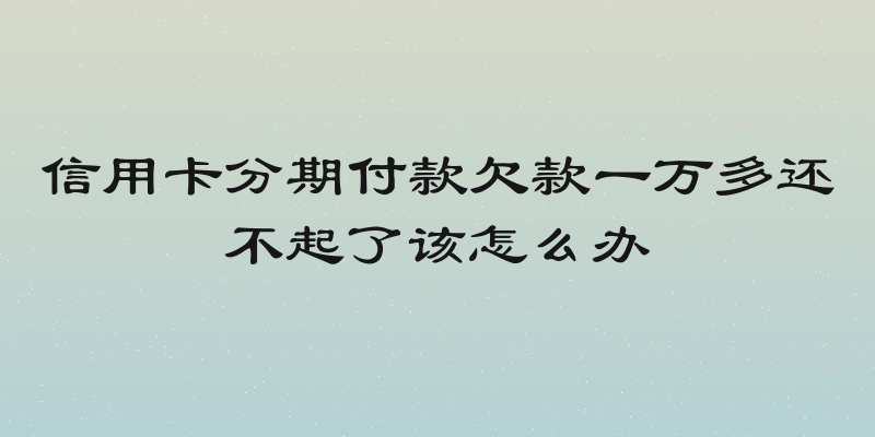 信用卡分期付款欠款一万多还不起了该怎么办