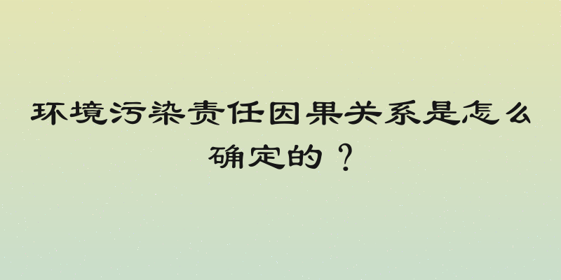 环境污染责任因果关系是怎么确定的？