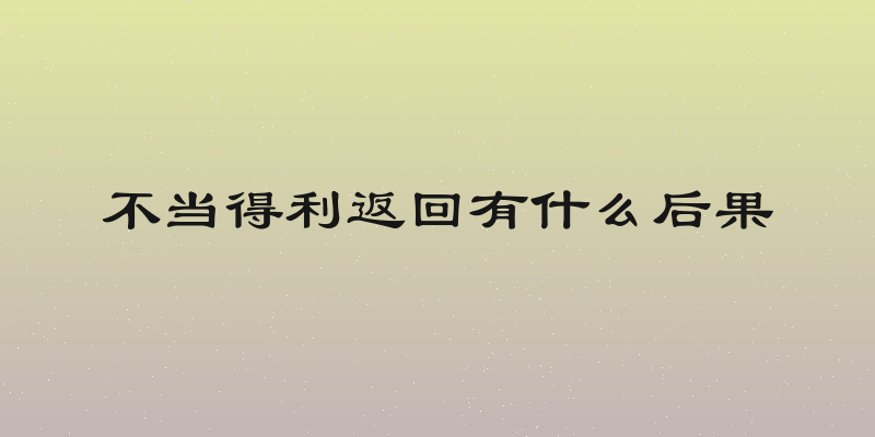 不当得利返回有什么后果