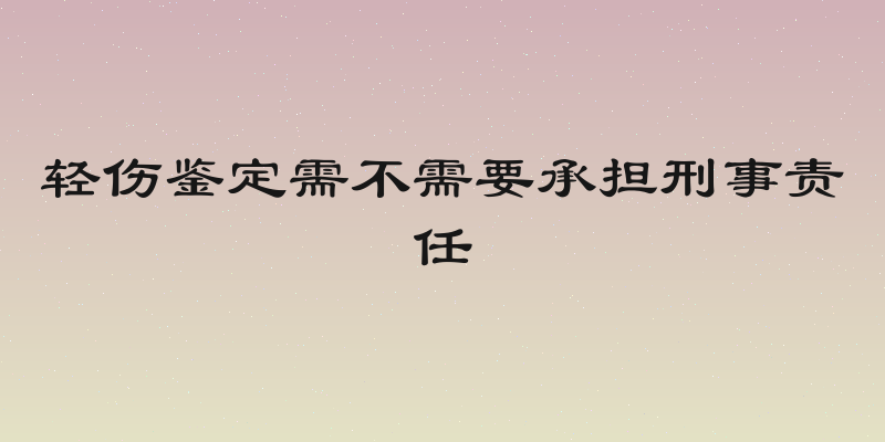 轻伤鉴定需不需要承担刑事责任