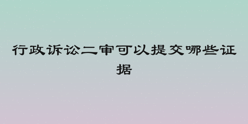 行政诉讼二审可以提交哪些证据