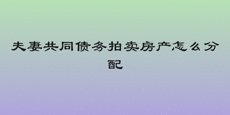 夫妻共同债务拍卖房产怎么分配