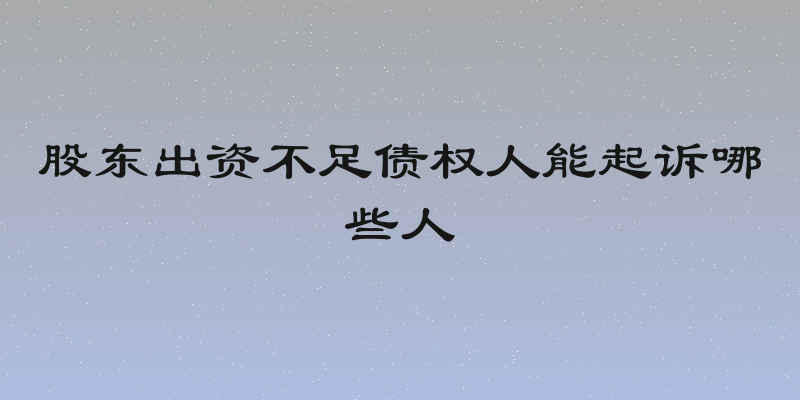 股东出资不足债权人能起诉哪些人