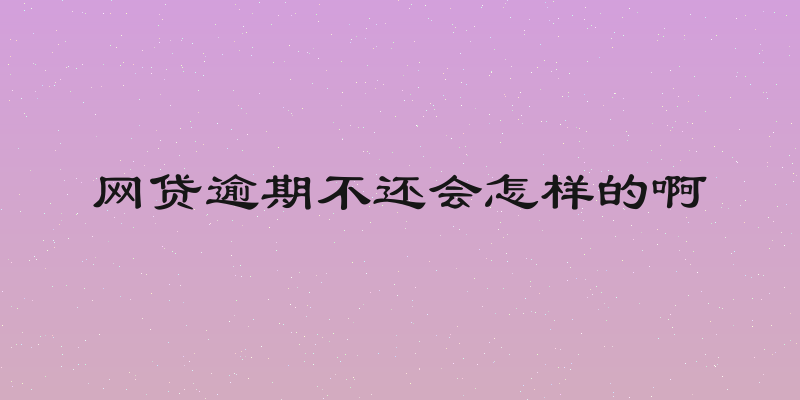 网贷逾期不还会怎样的啊