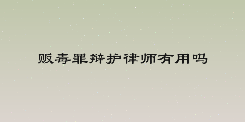贩毒罪辩护律师有用吗