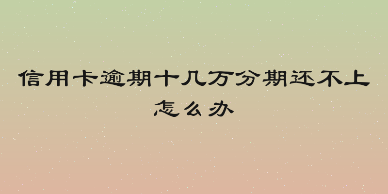 信用卡逾期十几万分期还不上怎么办