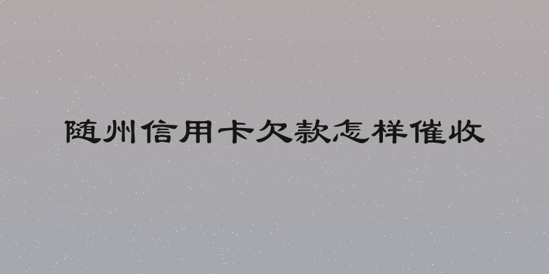 随州信用卡欠款怎样催收