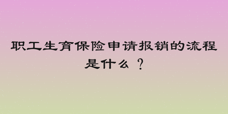 职工生育保险申请报销的流程是什么？
