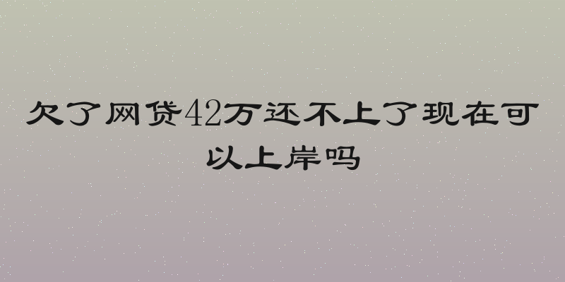 欠了网贷42万还不上了现在可以上岸吗