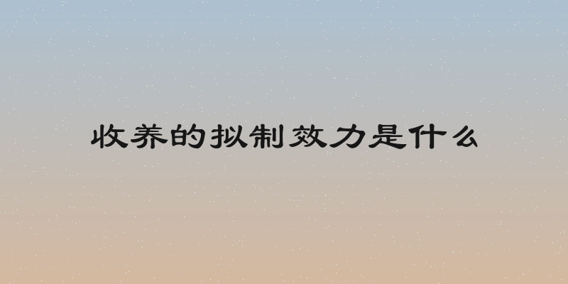 收养的拟制效力是什么