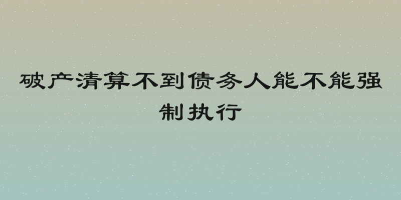 破产清算不到债务人能不能强制执行