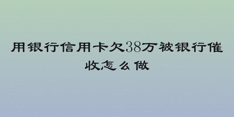 用银行信用卡欠38万被银行催收怎么做
