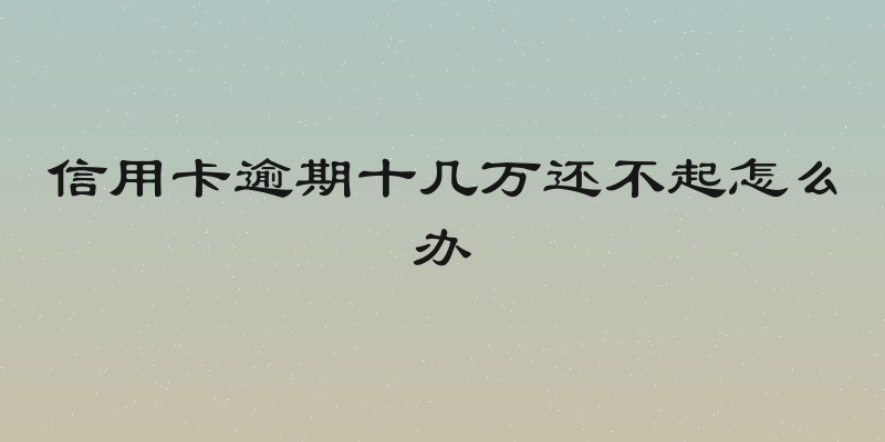 信用卡逾期十几万还不起怎么办