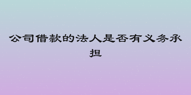 公司借款的法人是否有义务承担