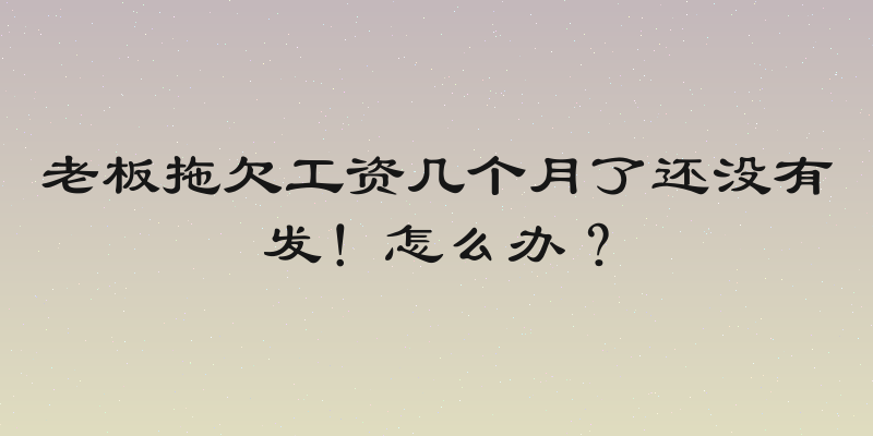 老板拖欠工资几个月了还没有发！怎么办？