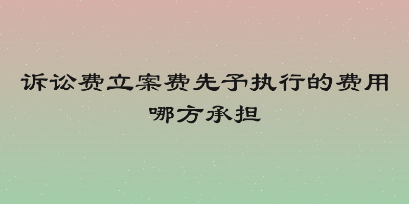诉讼费立案费先予执行的费用哪方承担