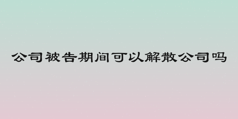 公司被告期间可以解散公司吗
