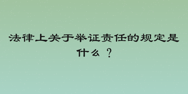 法律上关于举证责任的规定是什么？