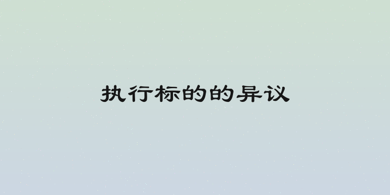 执行标的的异议