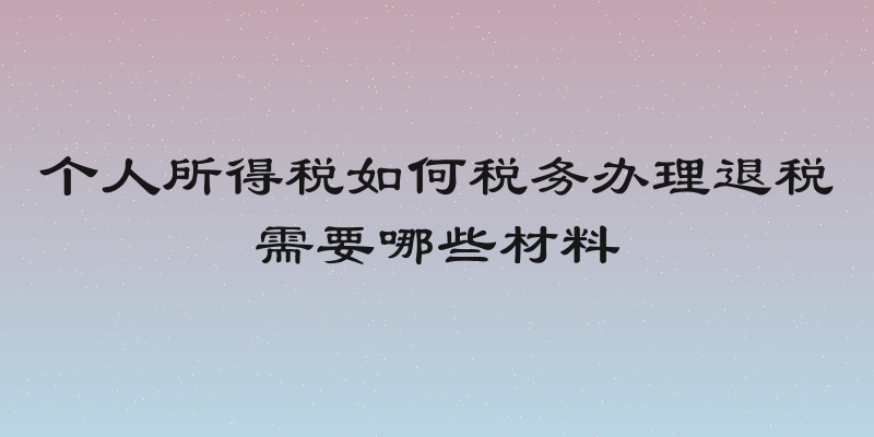 个人所得税如何税务办理退税需要哪些材料