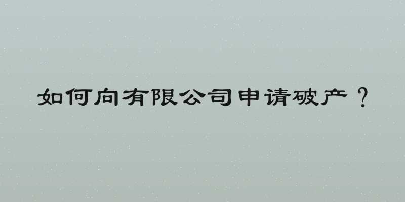如何向有限公司申请破产？