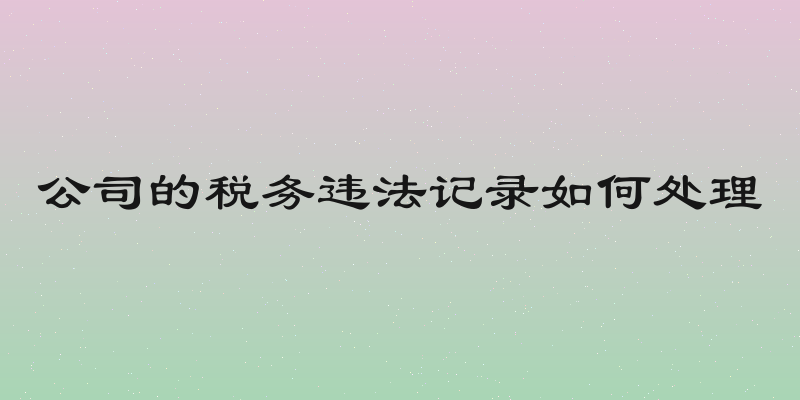 公司的税务违法记录如何处理