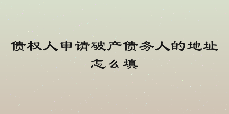 债权人申请破产债务人的地址怎么填