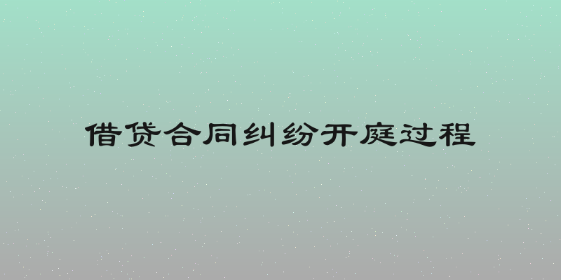 借贷合同纠纷开庭过程