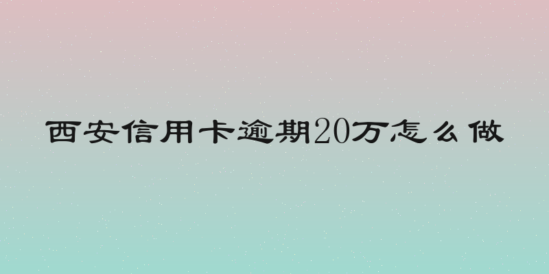 西安信用卡逾期20万怎么做