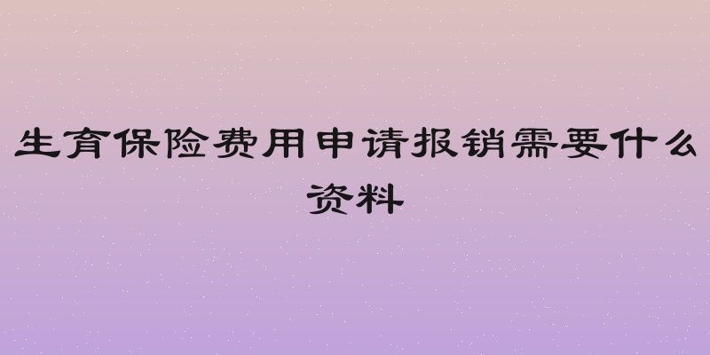生育保险费用申请报销需要什么资料