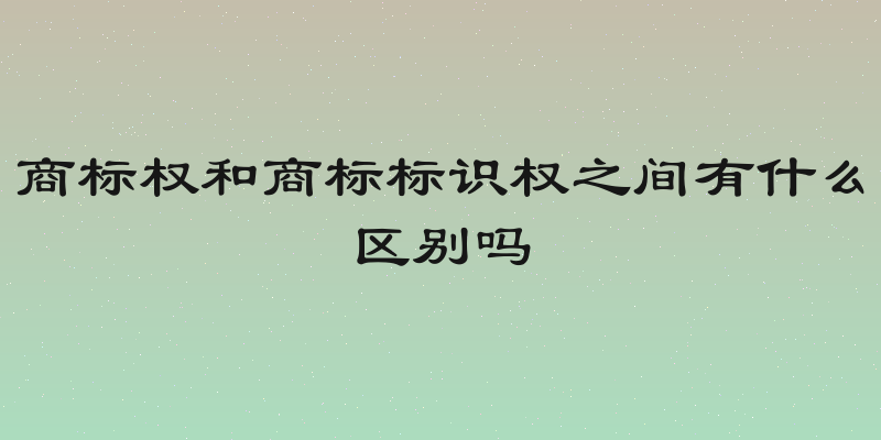 商标权和商标标识权之间有什么区别吗