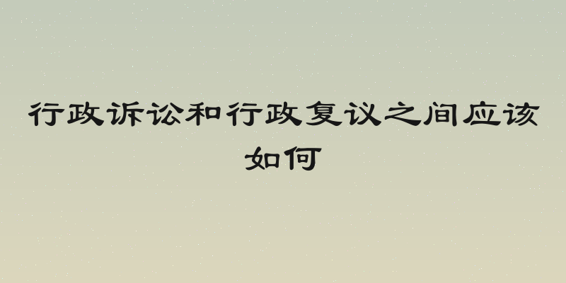 行政诉讼和行政复议之间应该如何