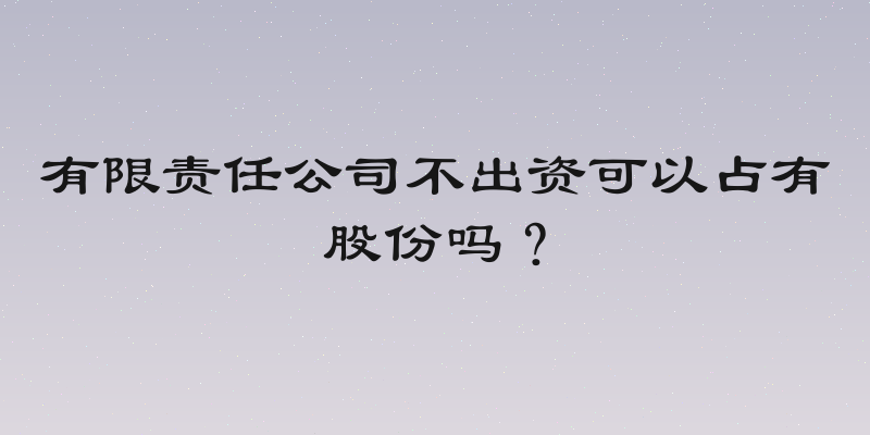 有限责任公司不出资可以占有股份吗？