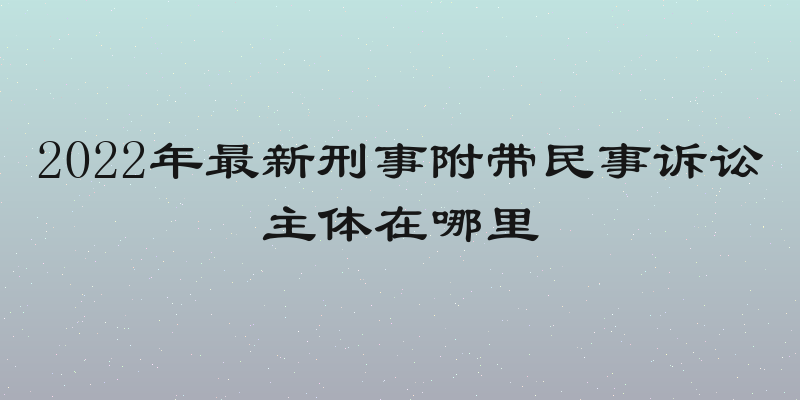 2022年最新刑事附带民事诉讼主体在哪里