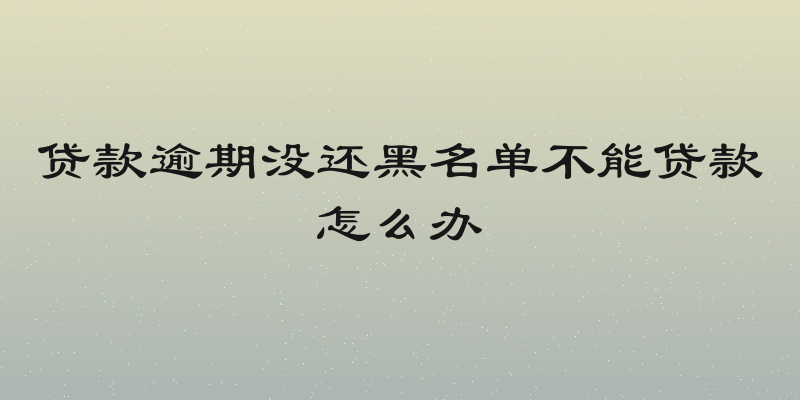 贷款逾期没还黑名单不能贷款怎么办
