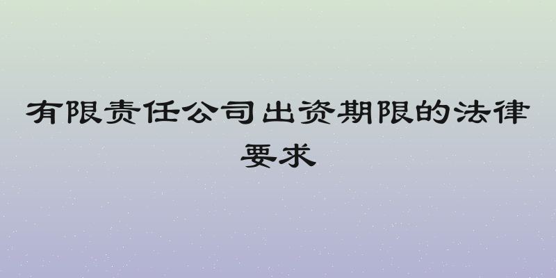 有限责任公司出资期限的法律要求