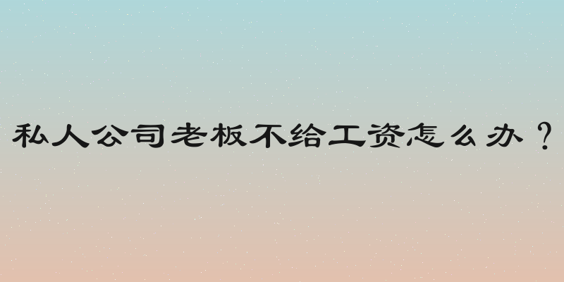 私人公司老板不给工资怎么办？