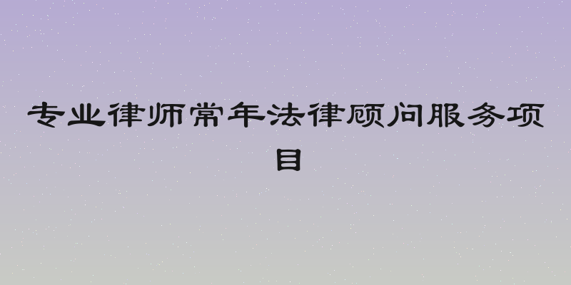专业律师常年法律顾问服务项目