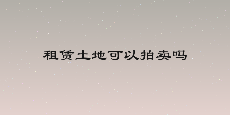 租赁土地可以拍卖吗