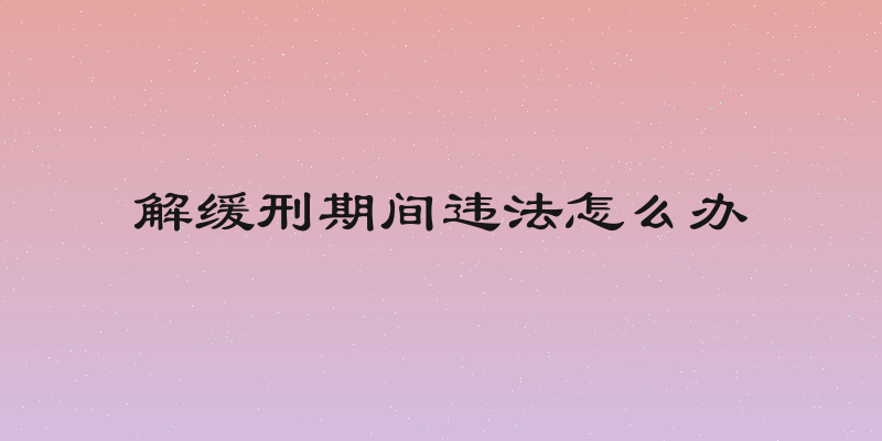 解缓刑期间违法怎么办
