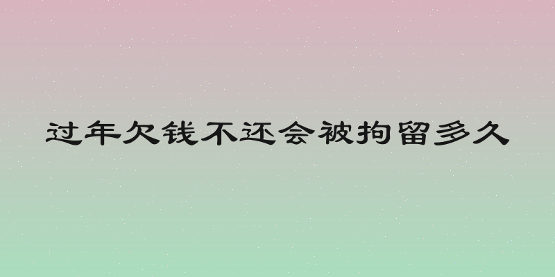 过年欠钱不还会被拘留多久