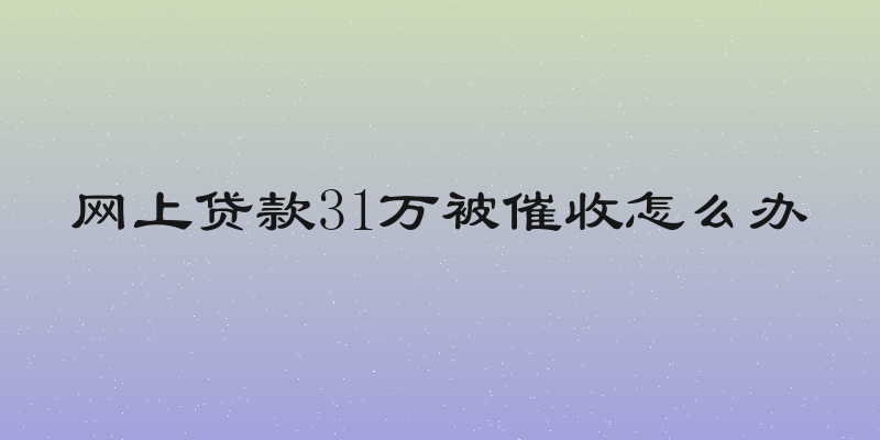 网上贷款31万被催收怎么办