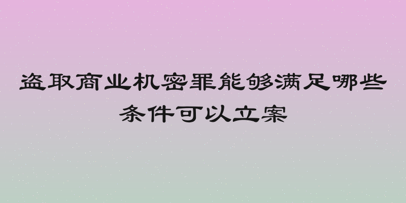 盗取商业机密罪能够满足哪些条件可以立案