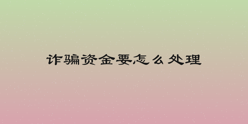 诈骗资金要怎么处理