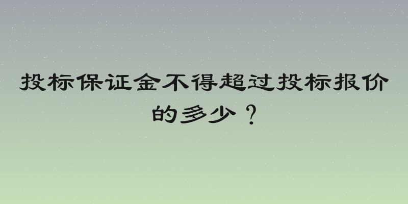 投标保证金不得超过投标报价的多少？