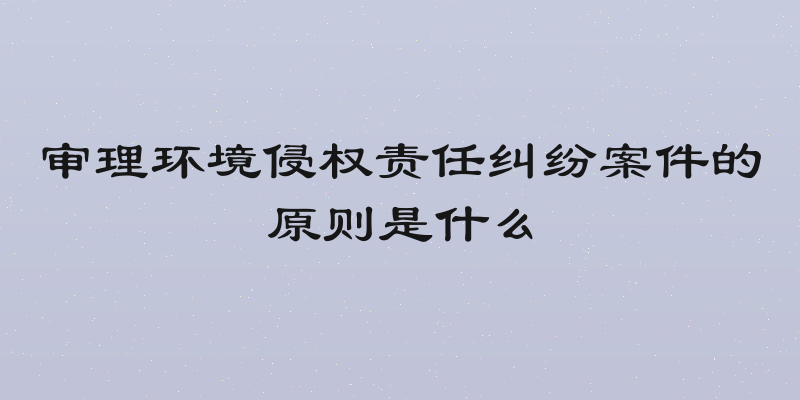 审理环境侵权责任纠纷案件的原则是什么