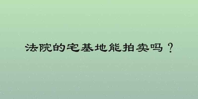 法院的宅基地能拍卖吗？