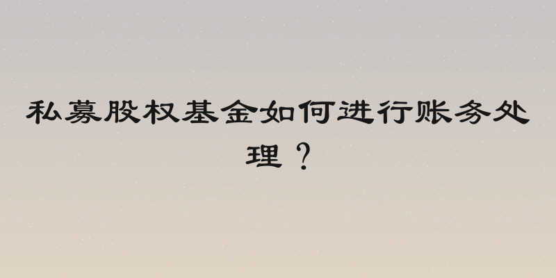 私募股权基金如何进行账务处理？